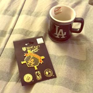 MLB team shot glass and collectible pin